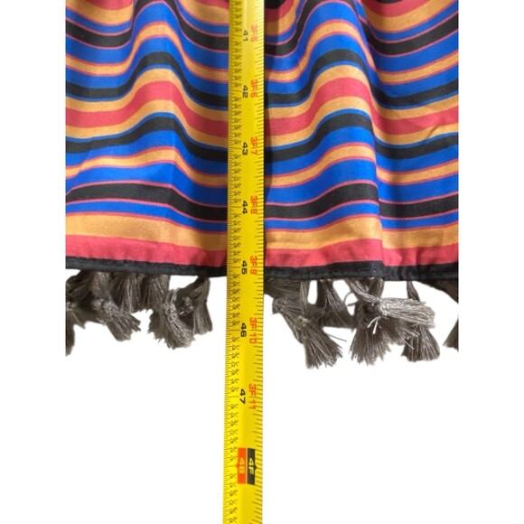 Rare Beulah Style Striped Fringe Maxi Dress Boho Style w/Belt Size Medium - Picture 7 of 11